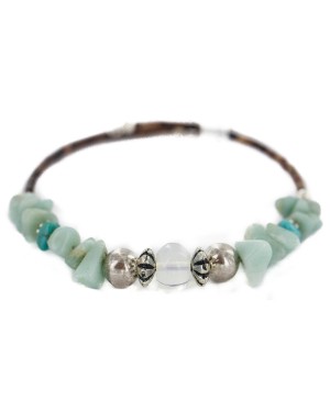 Certified Authentic Natural Heishi Jade Turquoise Opalite Navajo Native American Adjustable Wrap Bracelet 13153-4