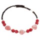 Heart Navajo Certified Authentic Heishi Coral Pink Quartz Native American Adjustable Wrap Bracelet 13151-76