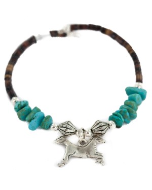 Horse Certified Authentic Heishi Navajo Native American Adjustable Wrap Baby Bracelet 13158