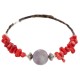Navajo Certified Authentic Heishi Coral Charoite Native American Adjustable Wrap Bracelet 13159-11