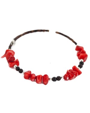 Navajo Certified Authentic Heishi Jasper Coral Native American Adjustable Wrap Bracelet 13159-12