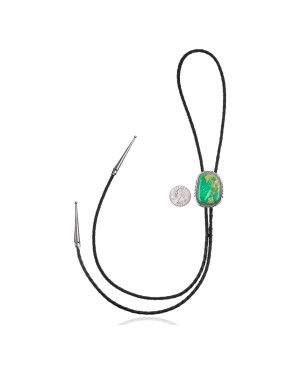 Handmade Certified Authentic Navajo .925 Sterling Silver Native American Natural Turquoise Bolo Tie 34101