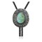 Sun .925 Sterling Silver Certified Authentic Handmade Navajo Native American Natural Turquoise Bolo Tie 34120