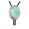 Handmade Certified Authentic Navajo .925 Sterling Silver Native American Natural Turquoise Bolo Tie 34121