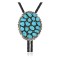 Handmade Certified Authentic Navajo .925 Sterling Silver Native American Natural Turquoise Bolo Tie 34122
