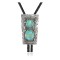 Handmade Certified Authentic Navajo .925 Sterling Silver Native American Natural Turquoise Bolo Tie 34124