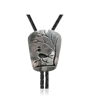 Handmade Certified Authentic Navajo .925 Sterling Silver Native American Bolo Tie 34126