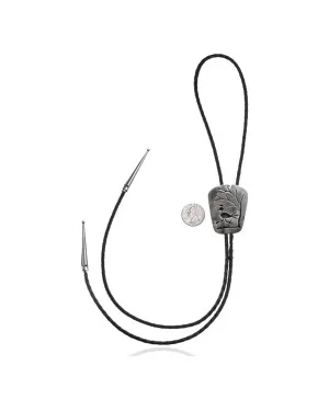 Handmade Navajo .925 Sterling Silver Native American Bolo Tie 34126 Handmade Navajo .925 Sterling Silver Native American Bolo Tie 34126