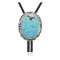 Handmade Certified Authentic Navajo .925 Sterling Silver Native American Natural Turquoise Bolo Tie 34127
