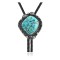 Handmade Certified Authentic Navajo .925 Sterling Silver Native American Natural Turquoise Bolo Tie 34129