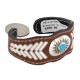 Certified Authentic Handmade .925 Sterling Silver Navajo Natural Turquoise Native American Leather Bracelet 12784-3 Certified Authentic Handmade .925 Sterling Silver Navajo Natural Turquoise Native American Leather Bracelet 12784-3