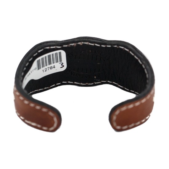 Certified Authentic Handmade .925 Sterling Silver Navajo Natural Turquoise Native American Leather Bracelet 12784-3 Certified Authentic Handmade .925 Sterling Silver Navajo Natural Turquoise Native American Leather Bracelet 12784-3