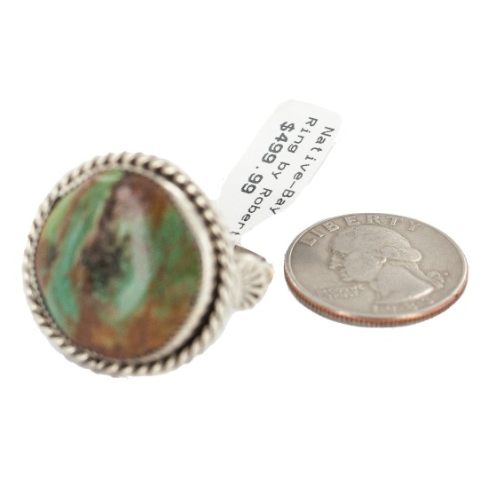 Handmade Certified Authentic Navajo .925 Sterling Silver Natural Turquoise Native American Ring 18221-2 Handmade Certified Authentic Navajo .925 Sterling Silver Natural Turquoise Native American Ring 18221-2