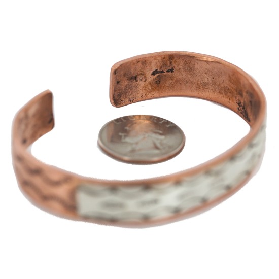 Certified Authentic Feather .925 Sterling Silver Handmade Navajo Native American Pure Copper Bracelet 13170-1 Certified Authentic Feather .925 Sterling Silver Handmade Navajo Native American Pure Copper Bracelet 13170-1