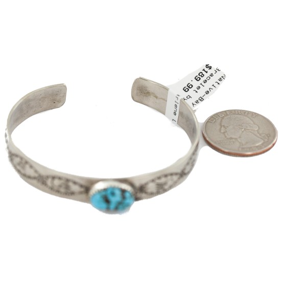 Certified Authentic Handmade Bear Paw Nickel Natural Turquoise Navajo Native American Bracelet 13171-1 Certified Authentic Handmade Bear Paw Nickel Natural Turquoise Navajo Native American Bracelet 13171-1
