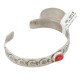 Certified Authentic Handmade Kokopelli Nickel Coral Navajo Native American Bracelet 13171-3