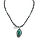 .925 Sterling Silver Certified Authentic Navajo Natural Spiderweb Turquoise Snowflake Obsidian Native American Necklace 12674-15814 .925 Sterling Silver Certified Authentic Navajo Natural Spiderweb Turquoise Snowflake Obsidian Native American Necklace 12674-15814