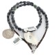 .925 Sterling Silver Certified Authentic Navajo Natural Spiderweb Turquoise Snowflake Obsidian Native American Necklace 12674-15814 .925 Sterling Silver Certified Authentic Navajo Natural Spiderweb Turquoise Snowflake Obsidian Native American Necklace 12674-15814
