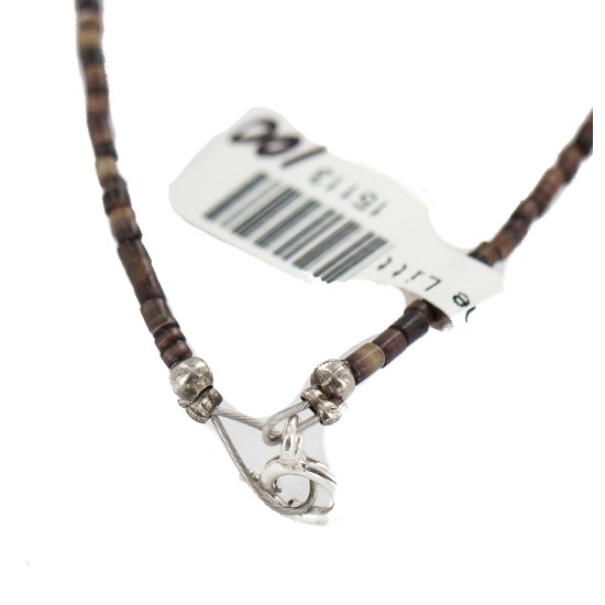 .925 Sterling Silver Certified Authentic Navajo Natural Turquoise Jade Native American Necklace 15113-100