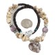 Heart .925 Sterling Silver Certified Authentic Navajo White Howlite Charoite Native American Necklace 15778