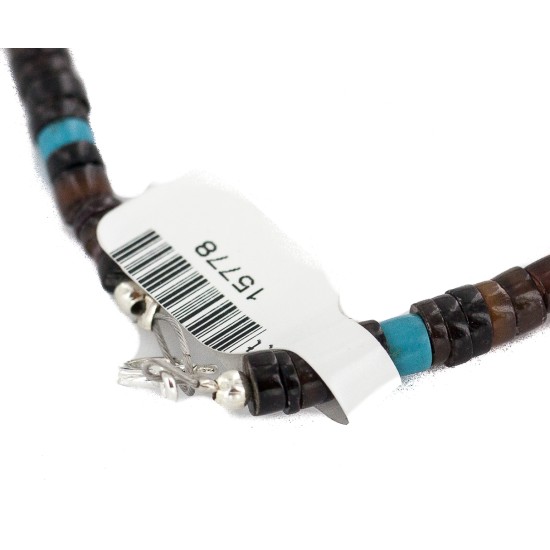 Heart .925 Sterling Silver Certified Authentic Navajo White Howlite Charoite Native American Necklace 15778