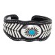 Certified Authentic .925 Sterling Silver Navajo Handmade Natural Turquoise Native American Leather Bracelet 12784-101 Certified Authentic .925 Sterling Silver Navajo Handmade Natural Turquoise Native American Leather Bracelet 12784-101