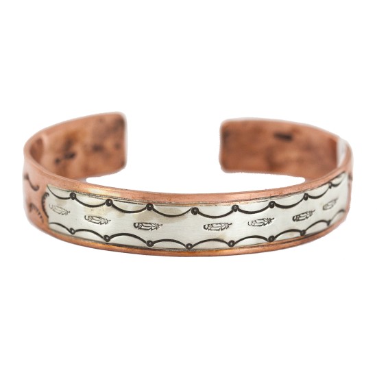 Certified Authentic Feather .925 Sterling Silver Handmade Navajo Native American Pure Copper Bracelet 13170-1 Certified Authentic Feather .925 Sterling Silver Handmade Navajo Native American Pure Copper Bracelet 13170-1