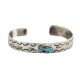 Certified Authentic Handmade Feather Nickel Natural Turquoise Navajo Native American Bracelet 13171-4