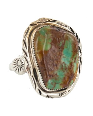 Handmade Certified Authentic Navajo .925 Sterling Silver Natural Turquoise Native American Ring 18221-3