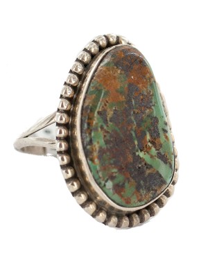 Handmade Navajo Certified Authentic .925 Sterling Silver Natural Turquoise Native American Ring 16959