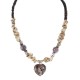 Heart .925 Sterling Silver Certified Authentic Navajo White Howlite Charoite Native American Necklace 15778
