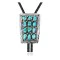 Handmade Navajo .925 Sterling Silver Native American Natural Turquoise Bolo Tie 34137