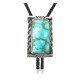 Handmade Certified Authentic Navajo .925 Sterling Silver Native American Natural Turquoise Bolo Tie 34135