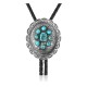 Sun .925 Sterling Silver Certified Authentic Handmade Navajo Native American Natural Turquoise Bolo Tie 34138