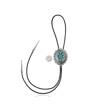Sun .925 Sterling Silver Handmade Navajo Native American Natural Turquoise Bolo Tie 34138 Sun .925 Sterling Silver Handmade Navajo Native American Natural Turquoise Bolo Tie 34138