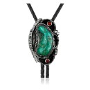 Handmade Navajo .925 Sterling Silver Native American Natural Turquoise Coral Bolo Tie 34140