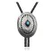 Handmade Navajo .925 Sterling Silver Native American Natural Turquoise Bolo Tie 34144