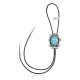 Feather .925 Sterling Silver Certified Authentic Handmade Navajo Native American Natural Turquoise Bolo Tie 34146
