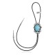 Feather .925 Sterling Silver Certified Authentic Handmade Navajo Native American Natural Turquoise Bolo Tie 34146