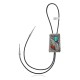 Feather .925 Sterling Silver Certified Authentic Handmade Navajo Native American Natural Turquoise Coral Bolo Tie 34142