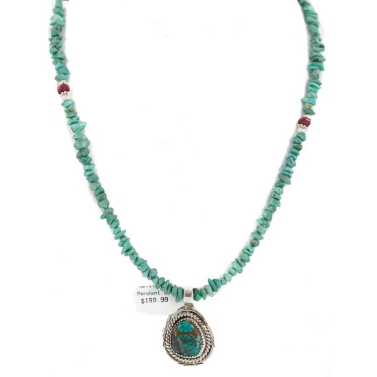 .925 Sterling Silver Certified Authentic Navajo Natural Spiderweb Turquoise Native American Necklace 18282-3-1601-10 .925 Sterling Silver Certified Authentic Navajo Natural Spiderweb Turquoise Native American Necklace 18282-3-1601-10