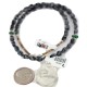 .925 Sterling Silver Certified Authentic Navajo Natural White Buffalo Snowflake Obsidian Native American Necklace 18280-2-16037-6