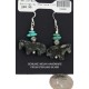 Carved Fetish Horse .925 Sterling Silver Hooks Certified Authentic Navajo Natural Turquoise Jasper Native American Earrings 18268