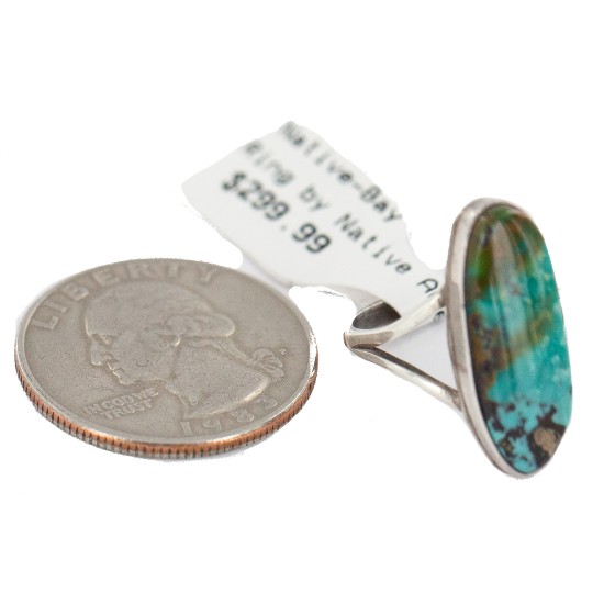 Handmade Navajo Certified Authentic .925 Sterling Silver Signed Natural Turquoise Native American Ring 16827-100 Handmade Navajo Certified Authentic .925 Sterling Silver Signed Natural Turquoise Native American Ring 16827-100