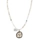 .925 Sterling Silver Certified Authentic Navajo Natural White Buffalo Native American Necklace 18280-3-15975-8