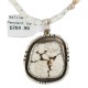 .925 Sterling Silver Certified Authentic Navajo Natural White Buffalo Native American Necklace 18280-3-15975-8