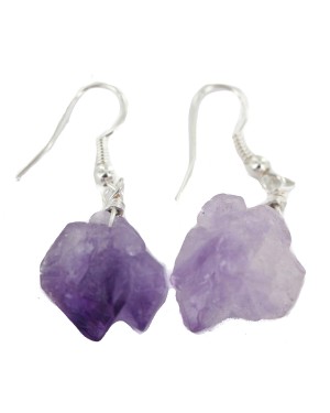 Certified Authentic .925 Sterling Silver Navajo Natural Amethyst Native American Earrings 18270-6