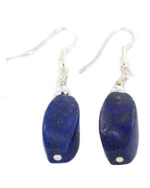 Certified Authentic .925 Sterling Silver Navajo Natural Lapis Lazuli Native American Earrings 18270-2 Certified Authentic .925 Sterling Silver Navajo Natural Lapis Lazuli Native American Earrings 18270-2