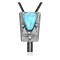 Feather .925 Sterling Silver Certified Authentic Handmade Navajo Native American Natural Turquoise Bolo Tie 34150