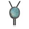 Handmade Certified Authentic Navajo .925 Sterling Silver Native American Natural Turquoise Bolo Tie 34154